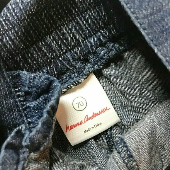 Hanna Andersson 100% Cotton Denim Rainbow Romper 70 - Picture 4 of 5